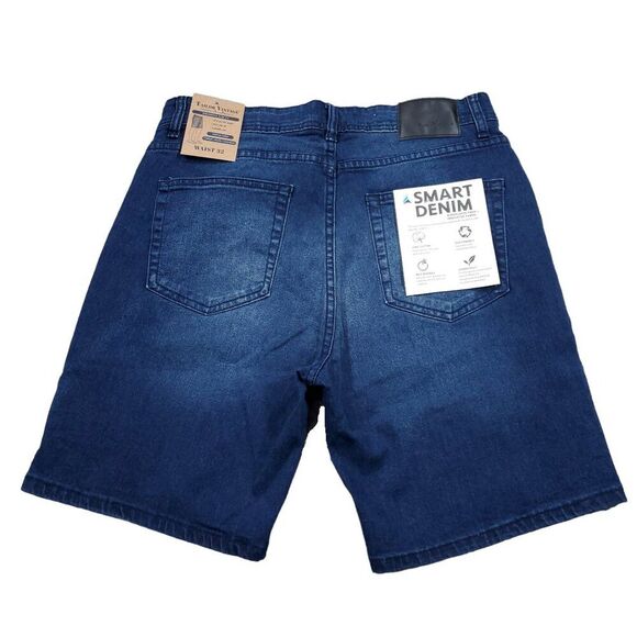 Tailor Vintage Greenwich Slim Fit Jean Shorts Stretch Smart Denim Blue Size 32 - Picture 2 of 9